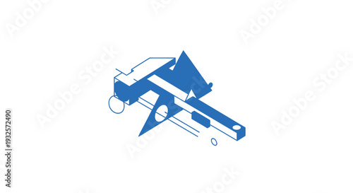 Blue Caliper Tool for Precise Measurement and Engineering.