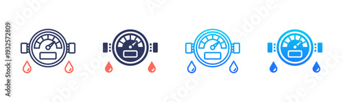 Water Meter Icon Pack In Multiple Styles