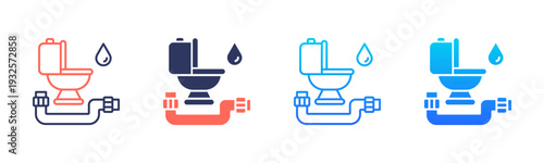 Toilet Installation Icon Pack In Multiple Styles