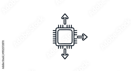 Central Processing Unit with Arrows Indicating Expansion.