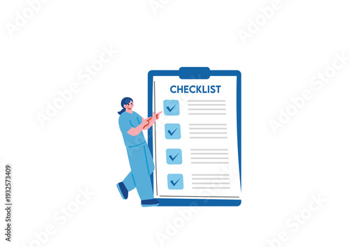 問診票と女性看護師のイラスト