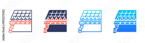 Roof Gutter Icon Pack In Multiple Styles
