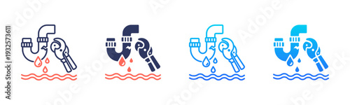 Pipe Leakage Icon Pack In Multiple Styles