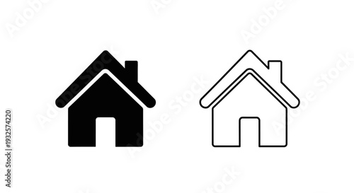 Minimalist house icons comparison Vector