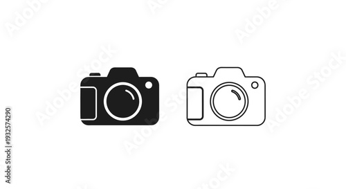 Minimalist camera icons set Vector