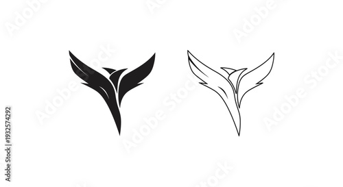 Modern abstract yin yang symbols Vector