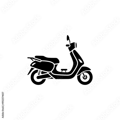 Vintage scooter vector illustration on white background