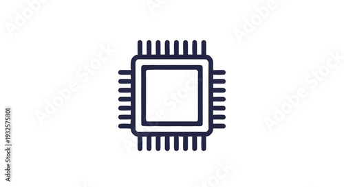 Central Processing Unit Microchip Icon Technology Concept.