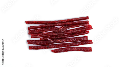 Foto Meat sausages on a white background. High quality photo