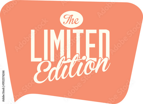 The limited edition logo on a peach background