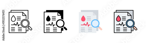 Blood Examination Icon Pack In Multiple Styles