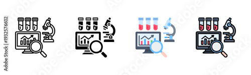 Lab Analysis Icon Pack In Multiple Styles