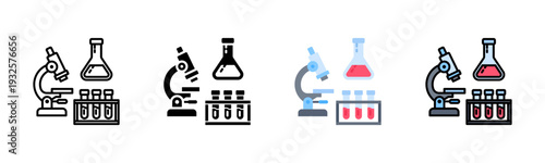 Medical Laboratory Icon Pack In Multiple Styles