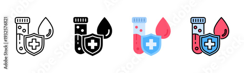 Diagnostic Blood Test Icon Pack In Multiple Styles