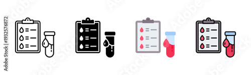 Clinical Blood Test Icon Pack In Multiple Styles