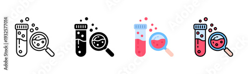 Test Tube Analysis Icon Pack In Multiple Styles