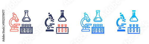 Medical Laboratory Icon Pack In Multiple Styles