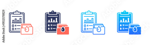 Blood Test Report Icon Pack In Multiple Styles