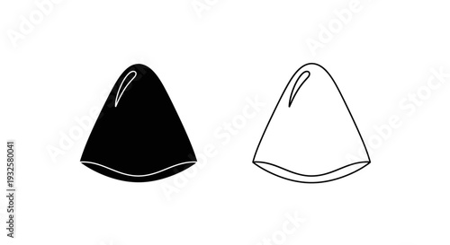 Black and white beanies, vector hats, fashion icons, clothing illustrations