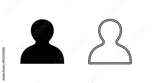 Silhouette person icons variants Vector