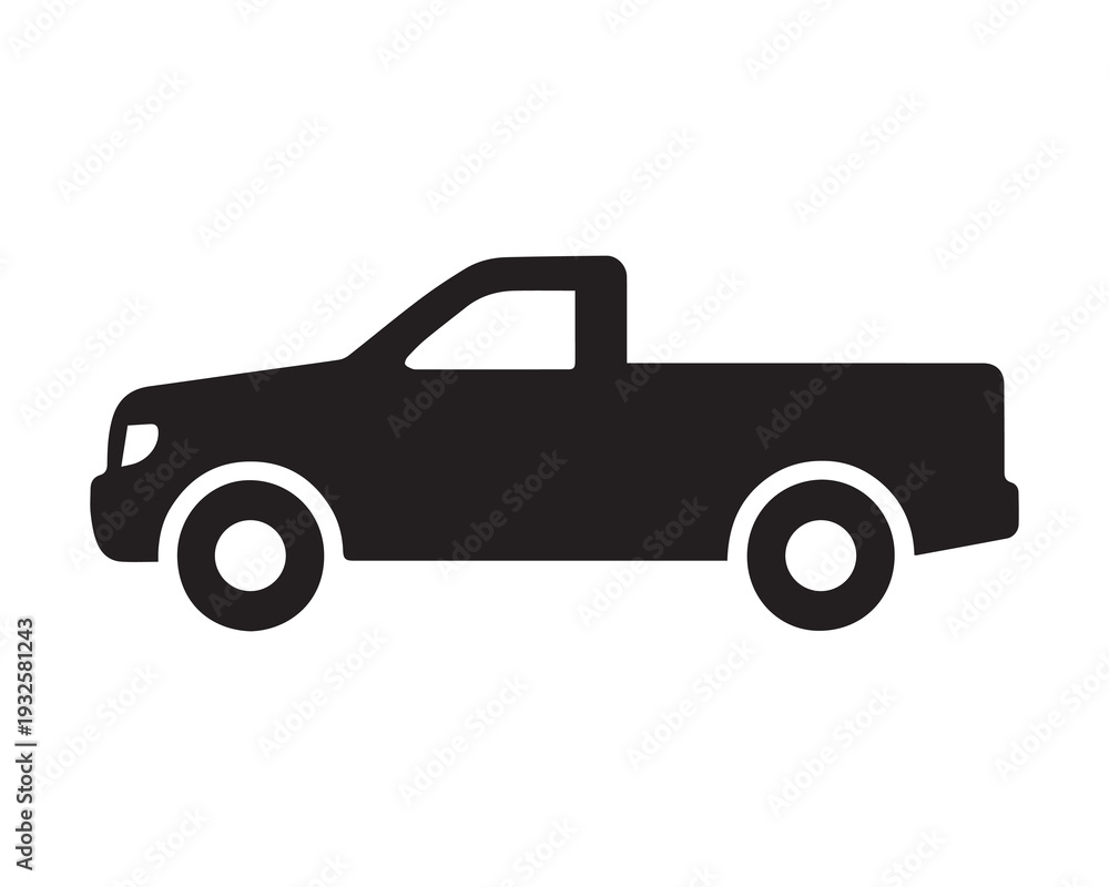 Fototapeta premium Pickup Truck Silhouette Icon