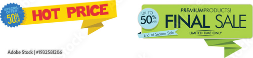 A hot price and final sale sign on a white background