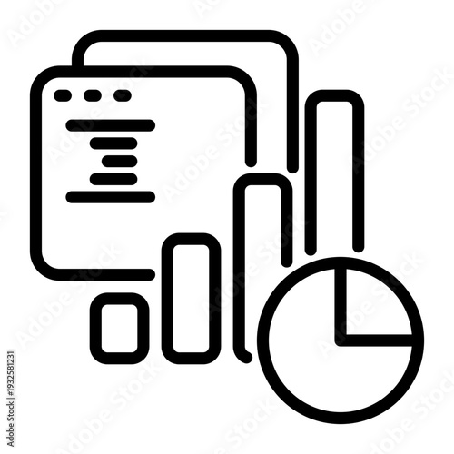 Graph icon, line icon style