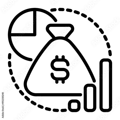 Revenue icon, line icon style