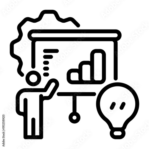 Presentation icon, line icon style