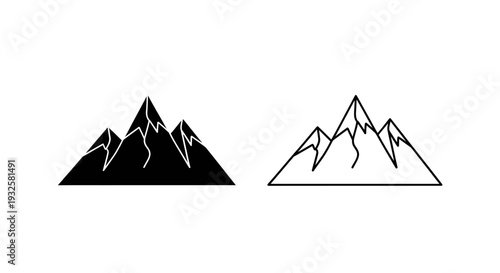 Minimal mountain silhouettes vector art Vector