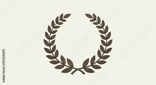 Laurel wreath symbol of victory and achievement, representing honor and triumph.