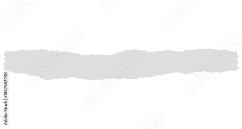 Horizontal grey torn paper texture with ragged edges. Ideal as a background element, banner, or border for creative design projects.