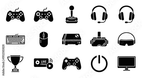 Gaming and technology icons for modern digital experiences
