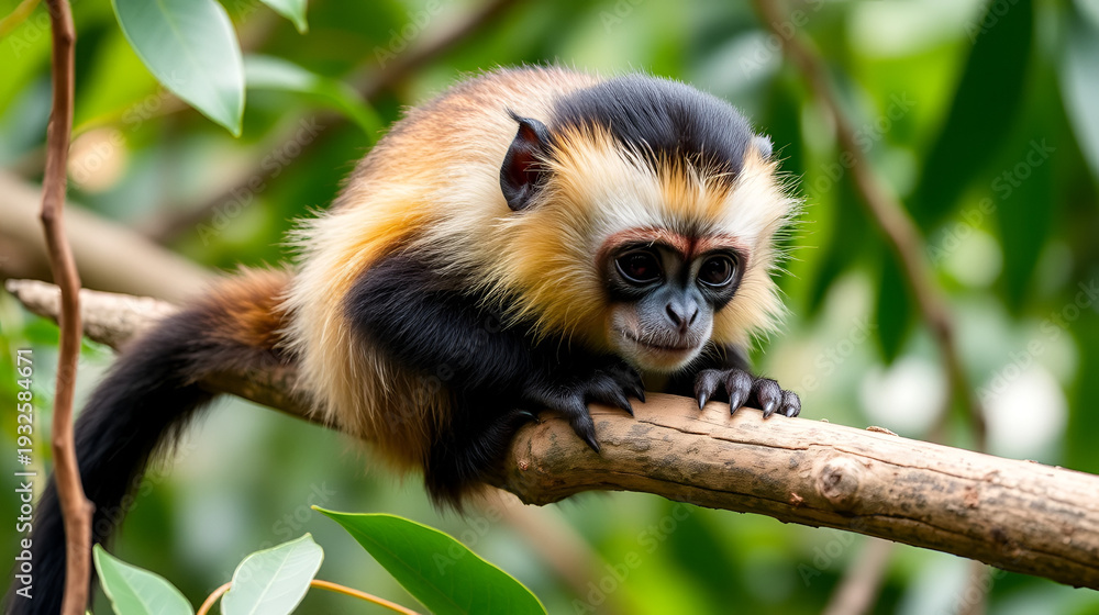 Fototapeta premium Capuchin monkey Exotic Animal. Vector illustration