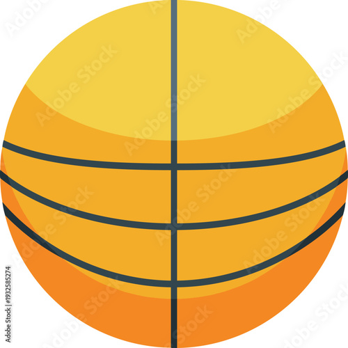 Shiny orange basketball ball waiting for the game to start