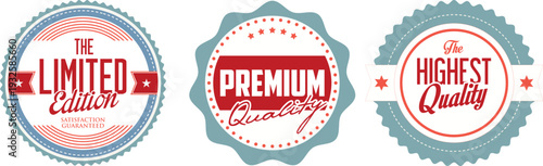 Three labels for premium quality products or limited editions