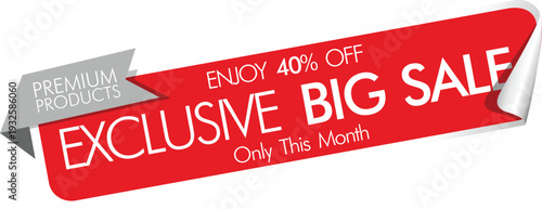 Exclusive big sale banner with 40 percent discount offer
