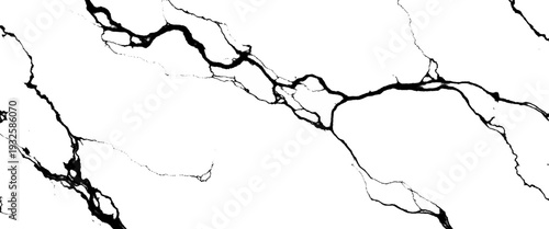 White marble surface with black veins and cracks stone texture