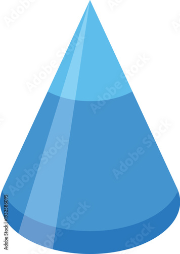 Blue cone symbolizing data analysis, visualization, and information processing