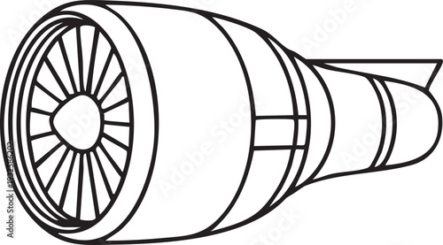 Jet Engine Turbine Fan Blades Outline Stock Illustration