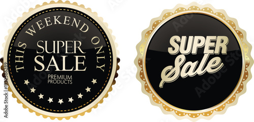 Super sale weekend promotion with gold accents