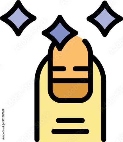 Finger with clean and shiny nail illustrating personal hygiene and nail care