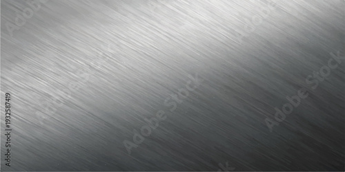 Brushed aluminum texture with diagonal light reflections, metallic background for industrial design and technology concepts.