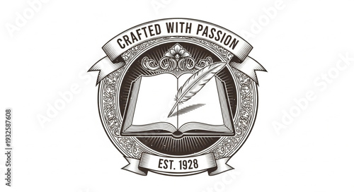 Vintage emblem of craftsmanship, passion, and historical establishment since 1928.