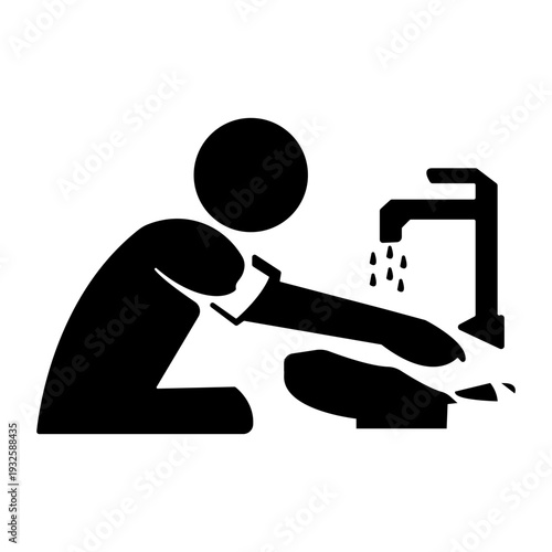 ablution silhouette icon design template	