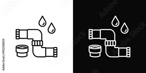 Water Pipe Icon In Black And White Style
