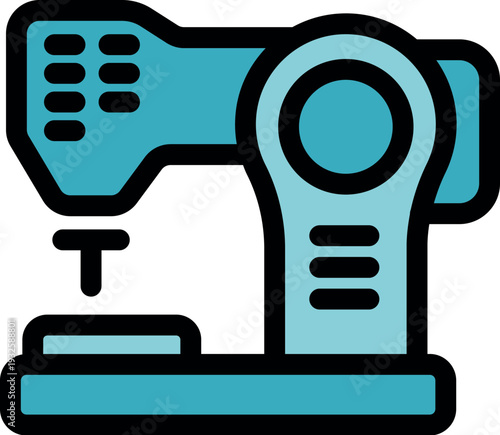 Modern electric sewing machine stitching fabric on a workbench, ideal for tailoring and dressmaking projects