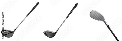 Canvastavla Professional Golf Clubs and Driver Isolated on White Background