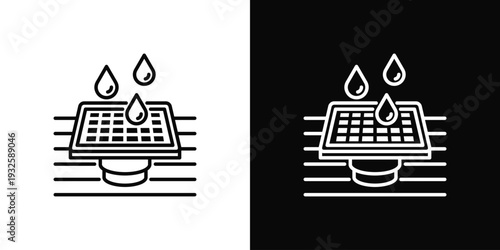 Floor Drain Icon In Black And White Style