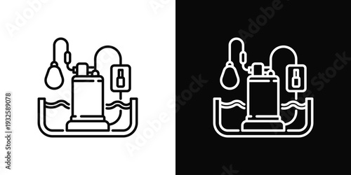 Sump Pump Icon In Black And White Style